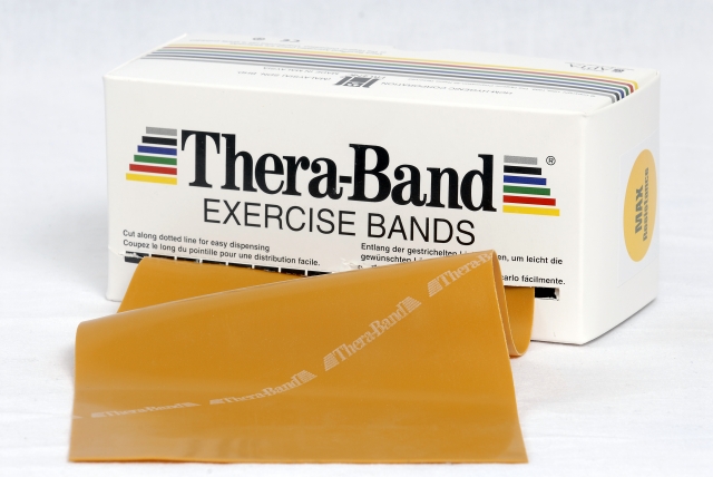 Picture of Thera Band Übungsband, max. stark (gold), 5,5 m Rolle