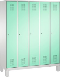 Zeige Details für Garderobenschrank einteilig, 5 Fächer S3000 Evolo mit 300 mm Abteilbreite, mit Füßen Bild von Garderobenschrank einteilig, 5 Fächer S3000 Evolo mit 300 mm Abteilbreite, mit Füßen