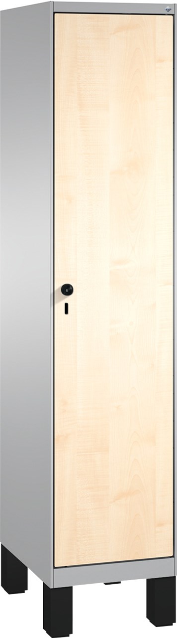 Picture of Garderobenschrank einteilig, 1 Fach S3000 Evolo mit 300 mm, MDF Dekortüren, mit Füssen