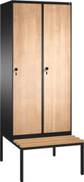 Zeige Details für Garderobenschränke einteilig S 3000 EVOLO mit Sitzbank 2 Fach mit 300 mm breiten MDF Dekorüren Bild von Garderobenschränke einteilig S 3000 EVOLO mit Sitzbank 2 Fach mit 300 mm breiten MDF Dekorüren