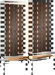 Zeige Details für Garderobenschränke einteilig S 3000 EVOLO mit Sitzbank 5 Fach mit 300 mm breiten MDF Dekorüren Bild von Garderobenschränke einteilig S 3000 EVOLO mit Sitzbank 5 Fach mit 300 mm breiten MDF Dekorüren