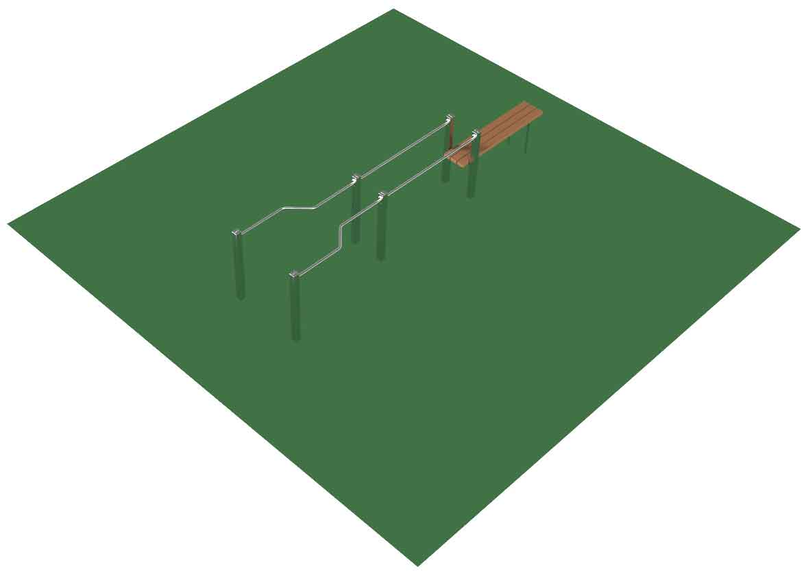 Bild von JK Calisthenics Outdoor-Parks - Barren für Rollstuhlfahrer - Edelstahl