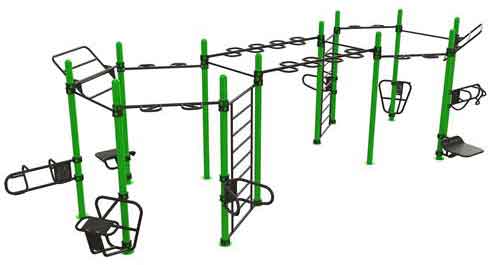 Picture of Outdoor Functional Training Station For Up To 20 Users Double-Hexagon  30-03880