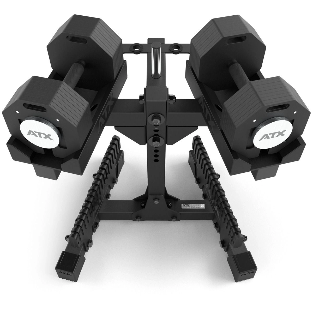 Bild von ATX® Octa-Dumbbells 2 x 36 kg - Verstellbare Hanteln inkl. Ablageständer